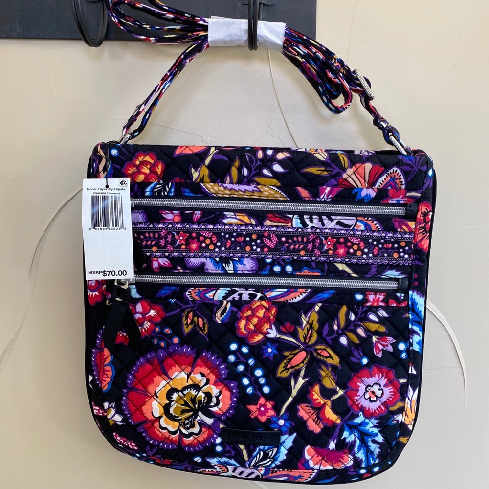 Vera Bradley Triple Zip Hipster bag